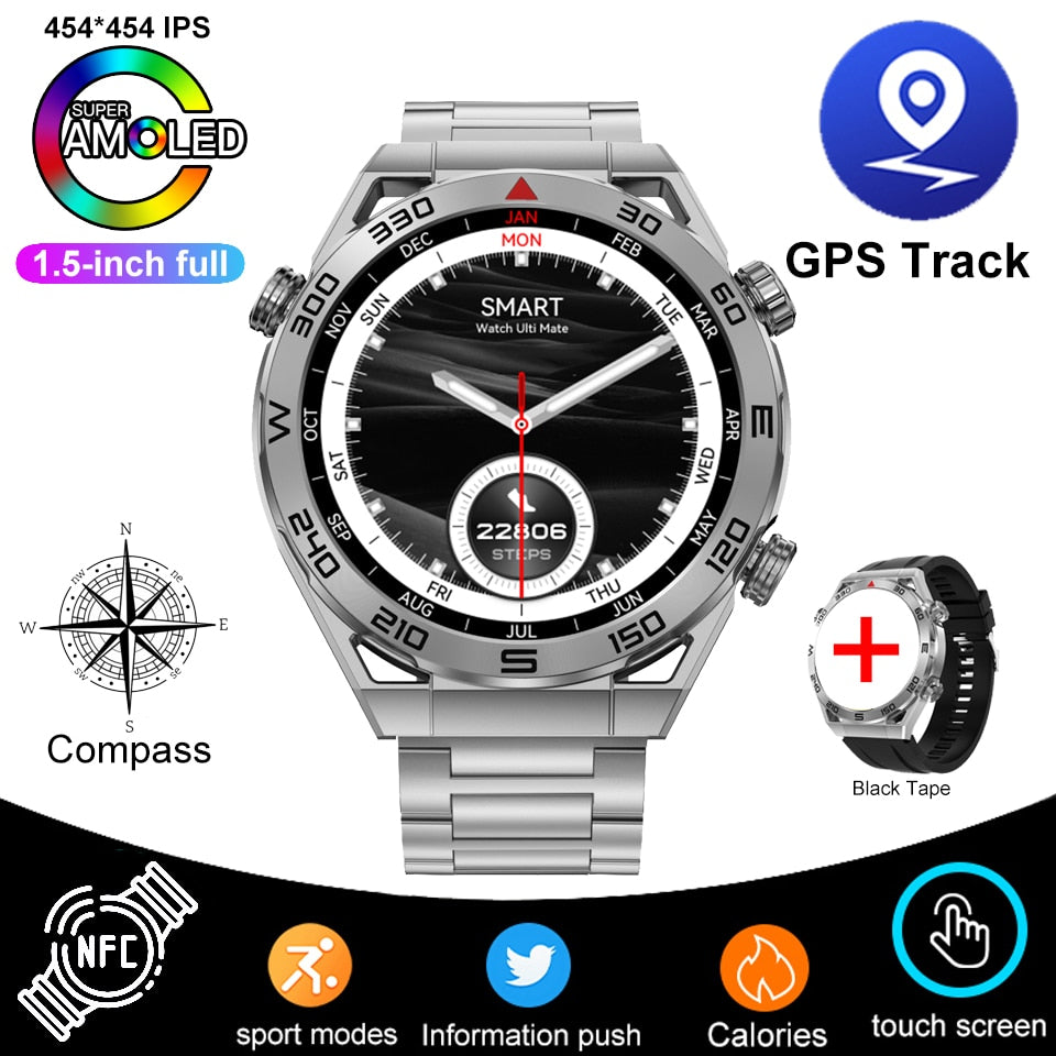 Rastreador GPS de Smartwatch da chamada Bluetooth de NFC ECG+PPG