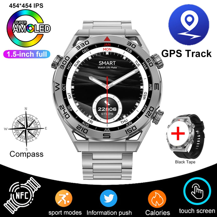 Rastreador GPS de Smartwatch da chamada Bluetooth de NFC ECG+PPG