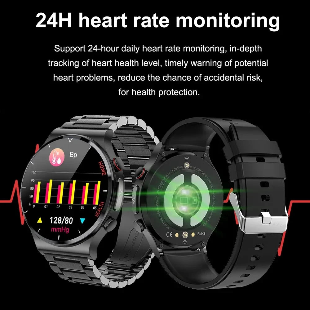 2023 Novo SmartWatch de tratamento a laser - Rastreador de saúde de açúcar no sangue de frequência cardíaca ECG PPG