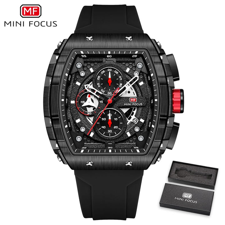 Men's Watches Fashion Sport Quartz Watch For Men Luxury Top Brand Waterproof Wristwatches Black Silicone Strap Relogio Masculino