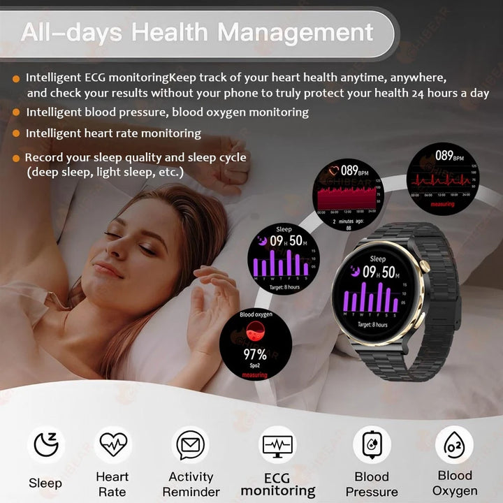 2024 New Fashion Women Smart Watch Heart Rate GPS Sport Fitness Watch Waterproof Voice Call AMOLED Smart Watch For Android IOS