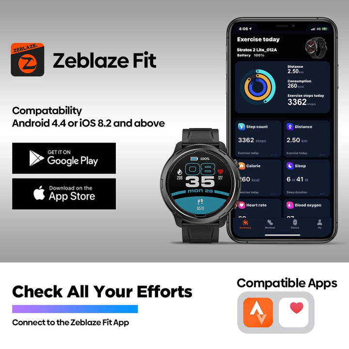 Relógio inteligente Zeblaze Stratos 2 Lite com GPS